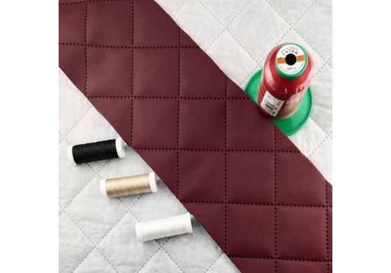 Ekokůže barva bordo prošívaná, koženka metráž