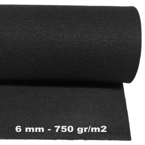 Technický filc 6 mm barva černá, šířka 150 cm 