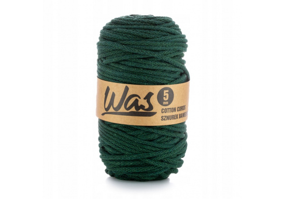 Bavlněná šňůra 5mm, 100m, barva tm. zelená 260