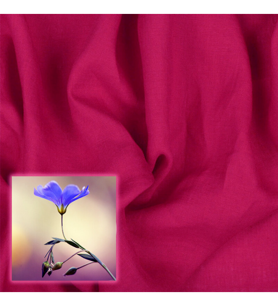 Lněná přírodní látka Oskar barva Fuchsie 265 gr