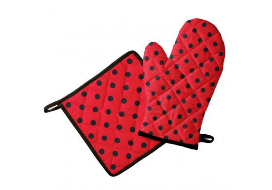 Kuchynská chňapka a podložka, Bodka Červená