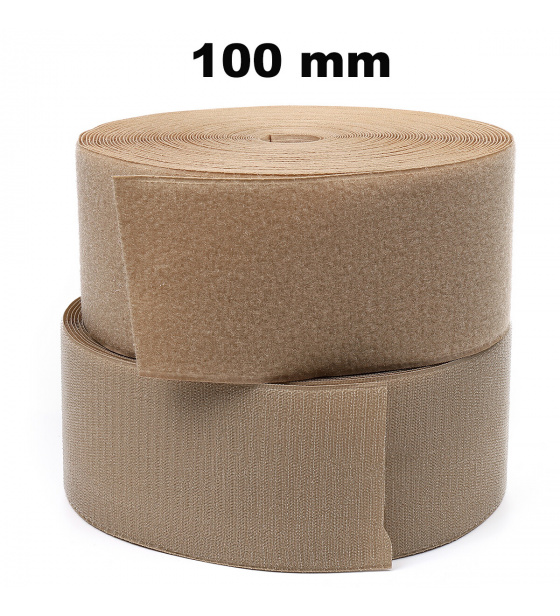 Pásek na suchý zip našívací Háček a Smyčka set béžový 100 mm x 25 bm