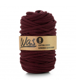 Bavlněná šňůra 9mm, 50m, burgund 180