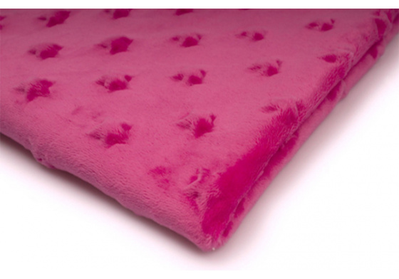 Látky mikroplyš hvězdy MINKY  barva  fuchsia 23