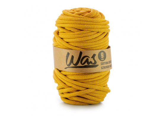 Bavlněná šňůra 9mm, 50m, hořčice 080