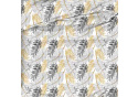 Dekorační dětská bavlněná látka vzor Listy na bílém