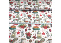 Tkanina bawełniana wzór świąteczny na białym tle