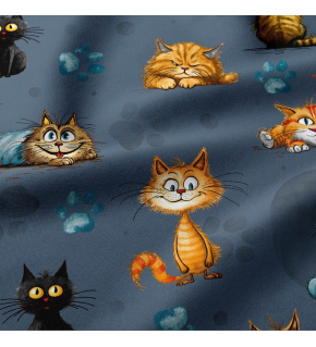 Bavlněné látky, Zvířátka na modrém, metráž