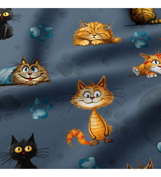 Bavlněné látky, Zvířátka na modrém, metráž