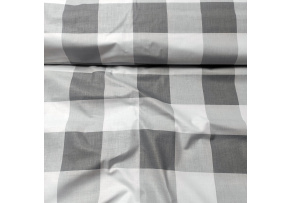 Dětské bavlněné látky, metráž. Kostka 8 cm, Šedá