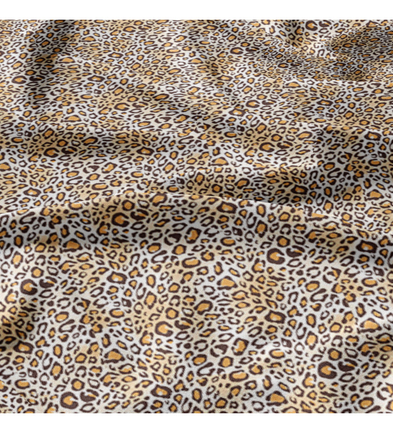 Bavlněná látka 100% bavlna, 125 g/m², šíře 160 cm, leopard hnědý