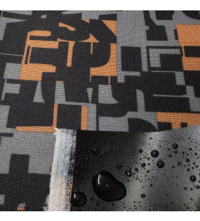 Nepromokavá látka Kodura PVC zátěr 600D, 360 g/m², šíře 150 cm, mozaika pomerančová