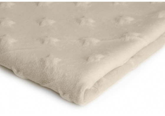 Látky mikroplyš hvězdy MINKY  barva ecru 02