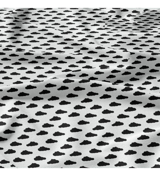 Bavlněná látka 100% bavlna, 125 g/m², šíře 160 cm, mrak černý na bílém