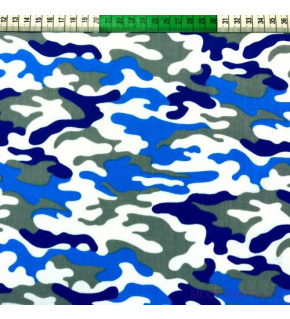 Bavlněná látka 100% bavlna, 125 g/m², šíře 160 cm, moro modré