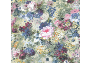 Velurové potahové látky, metráž. Květinová zahrada s pivoňkou