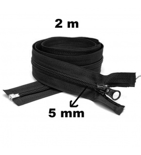 Zip spirálový Dělitelný černý 5 mm délka 220 cm