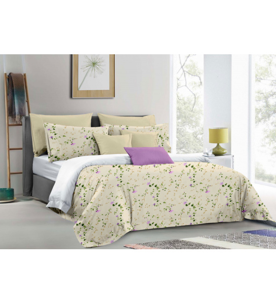 Flanelové povlečení na zip, barva Žlutá, 140x200 cm