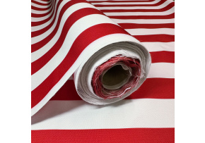 Venkovní látka na zahradní lehátka a houpací sítě, Bílo-Červená, 5 cm