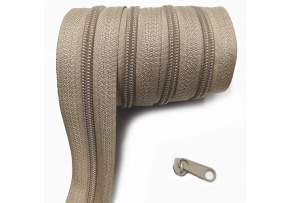 Zip spirálový béžový 5 mm metráž