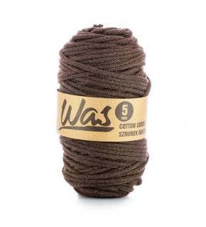 Bavlněná šňůra 5mm, 100m, hnědá 340