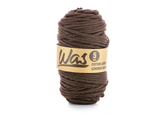 Bavlněná šňůra 5mm, 100m, hnědá 340