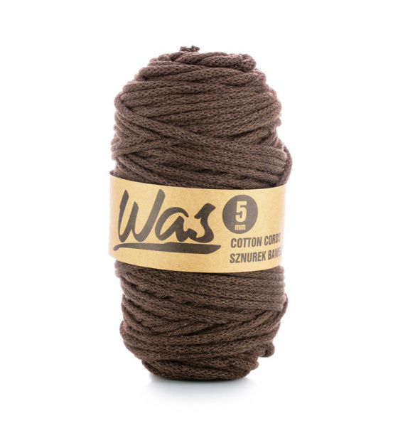 Bavlněná šňůra 5mm, 100m, hnědá 340