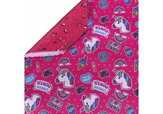 Vodotěsné látky CODURA Jednorožec na červeném 1,50 m x 0,2 m