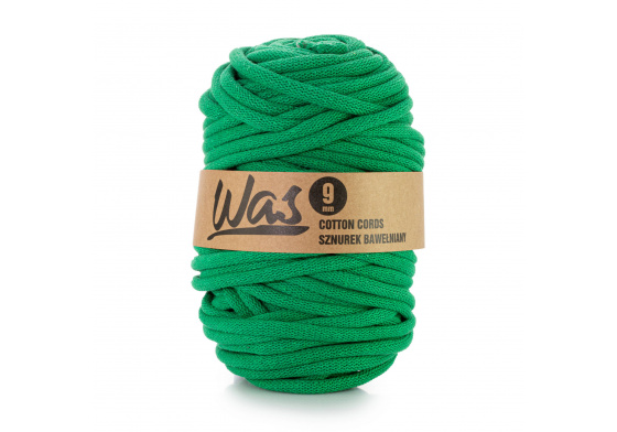 Bavlněná šňůra 9mm, 50m,  barva zelená 220