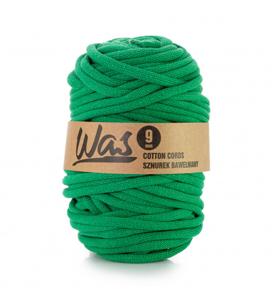 Bavlněná šňůra 9mm, 50m,  barva zelená 220