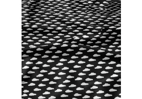 Bavlněná látka Mrak mini Bílý na Černém