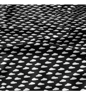 Bavlněná látka 100% bavlna, 125 g/m², šíře 160 cm, mrak bílý na černém