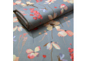 Tissu coton au métre imprimé Fleurs sur Gris