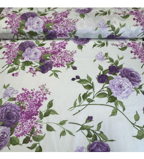 Bavlněná látka 100% bavlny, 125 g/m², šíře 160 cm, kytičky na žlutém