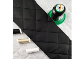 Ekokůže barva Černá prošívaná ultrazvukem, koženka metráž