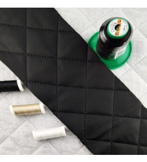 Ekokůže prošívaná ultrazvukem, barva černá, metráž