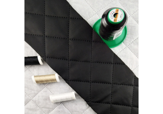 Ekokůže barva černá prošívaná ultrazvukem, koženka metráž