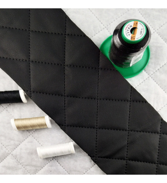 Ekokůže barva černá prošívaná ultrazvukem, koženka metráž