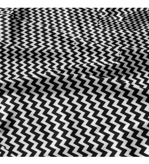 Dekorační dětské bavlněné látky, metráž. Cikcak černý