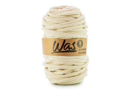 Bavlněná šňůra 9mm, 50m,  barva ecru 020