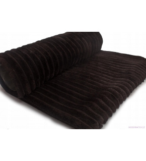 Látka mínky proužky, 300 g/m², šíře 160 cm, metráž, černá