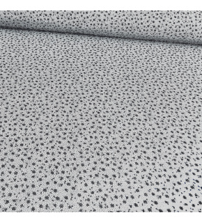 Bavlněná látka 100% bavlny, 125 g/m², šíře 160 cm, mini kytičky tmavě modrém na bílém