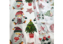 Vánoční bavlněná látka, metráž, šíře 160 cm, Vánoční vzor na Bílém