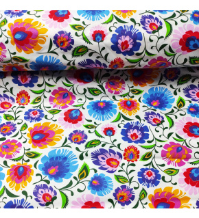 Bavlněná látka 100% bavlny, 125 g/m², šíře 160 cm, kolorit na bílém Bavlněná látka 100% bavlny, 125 g/m², šíře 160 cm, kolorit na bílém