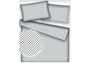 Dětské bavlněné látky, metráž. Puntík 4 mm, Černý na Bílém