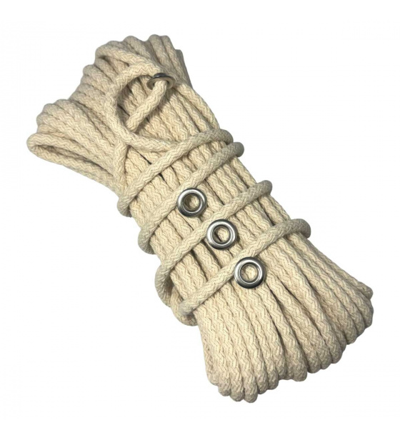 Bavlněno-Polyesterové lano 9 mm x 25 m, barva béžová