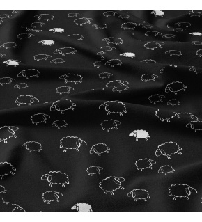 Bavlněné látky, metráž. Ovečky na Černém