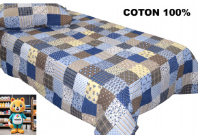 Krepové povlečení na zip, barva Modrá, 140x200 cm