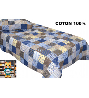 Krepové povlečení na zip, barva Modrá, 140x200 cm