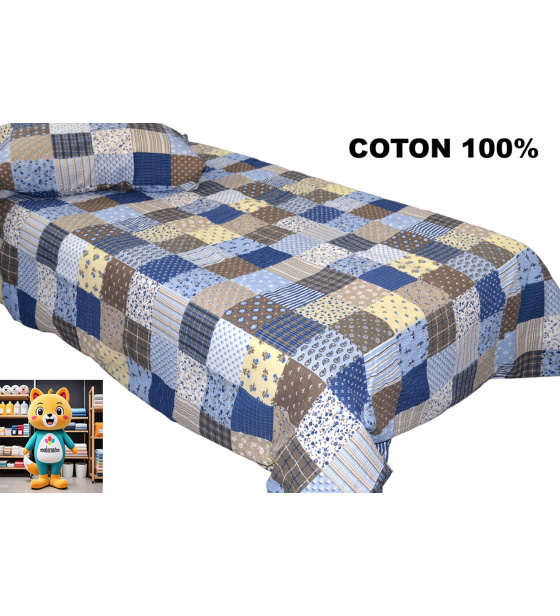 Krepové povlečení na zip, barva Modrá, 140x200 cm  